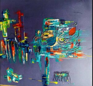 نقاشی خط مدرن رقص آزاد حروف اثر فهیمه محمدی